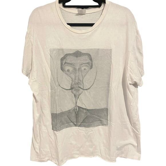 Vintage 90s Salvador Dali Portrait and The Elephants Double Sided Art Shirt XXL
